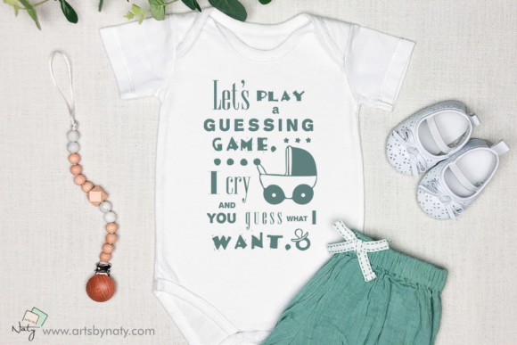 Baby Guessing Game Funny Quote: Graphics & Illustrations