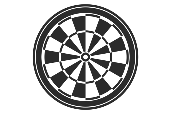 Dartboard Black Icon Graphics for Aiming Game Target Illustrations