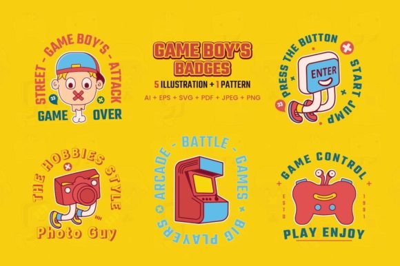 Game Boy Illustration Bundling Pack: Graphics for Crafts