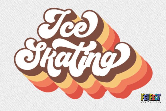 Ice Skating Retro Groovy: Winter Game SVG & Print Templates