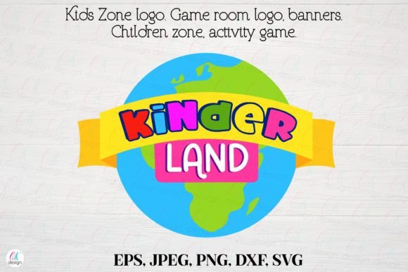 Kids Zone Logo 23: Game Room Graphics for Crafts & Branding