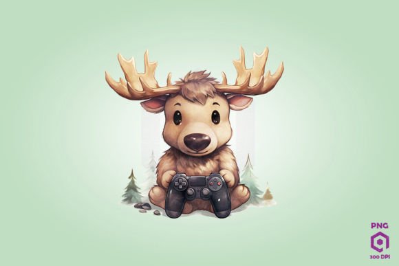 Moose Playing Video Game