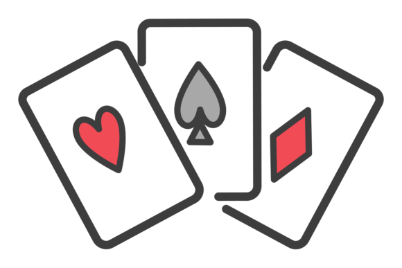 Playing Card Hand Icon. Deck Game Symbol for Crafts and Graphics