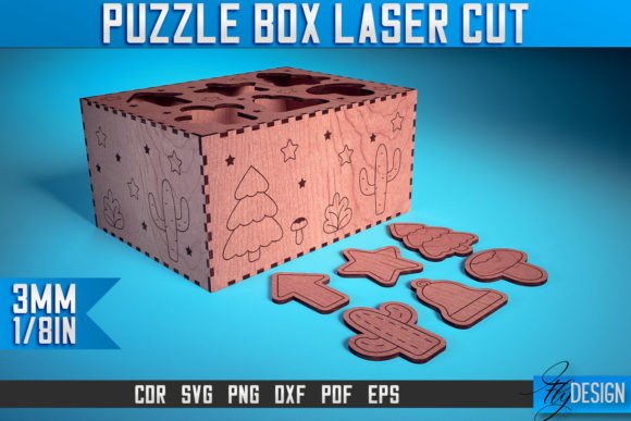 Puzzle Box Laser Cut SVG Baby Game SVG for Crafts & Graphics