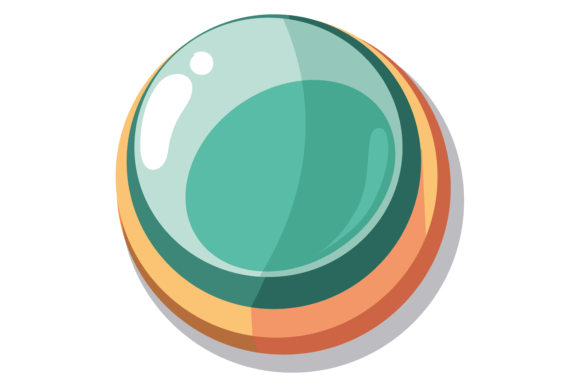 Round Glossy Button Green Cartoon Game Graphics Illustrations