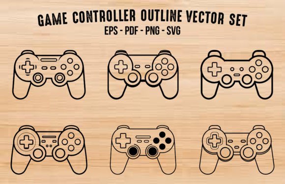 Set of Vector Game Controller Graphics & Illustrations