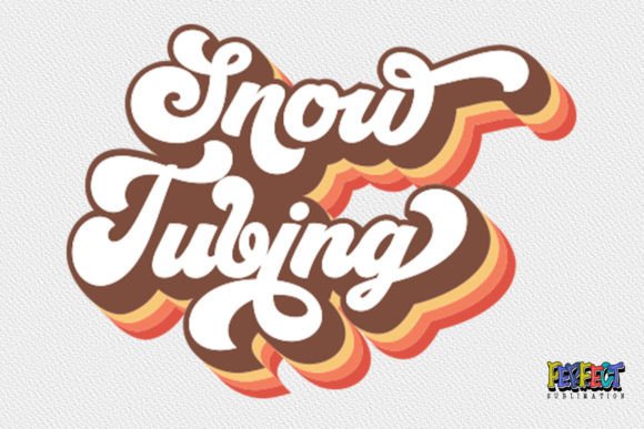 Snow Tubing Retro Groovy Winter Game Svg