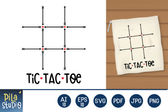 Tic Tac Toe Bag Valentine Game Graphics