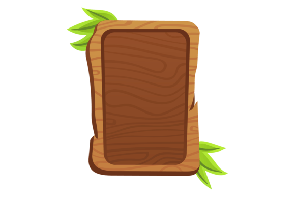 Wooden Game Window Template. Interface B Graphics & Illustrations