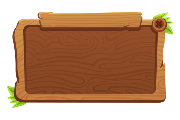 Wooden Window Graphics for Cartoon Game Illustrations